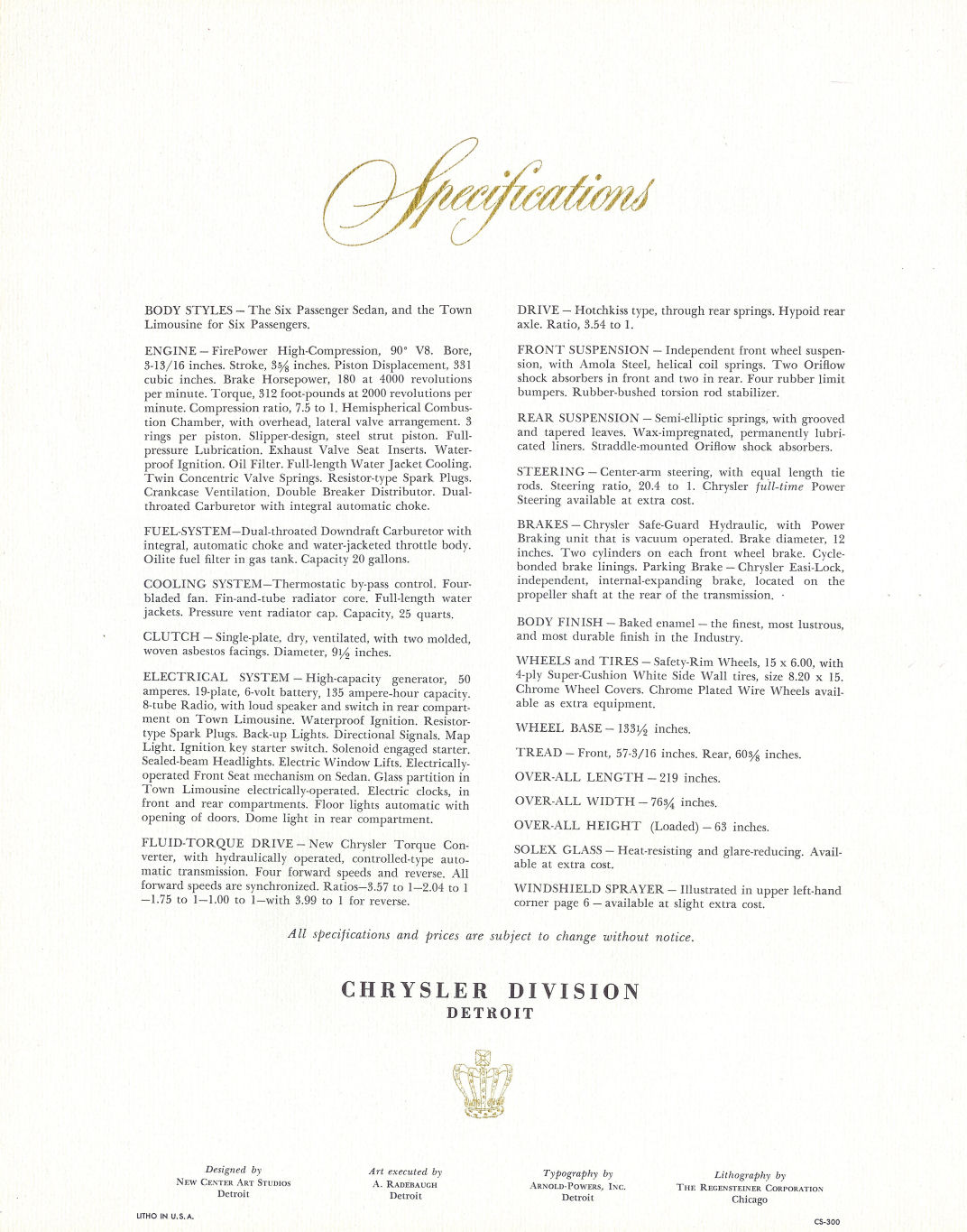 1953 Chrysler Imperial Brochure Page 8